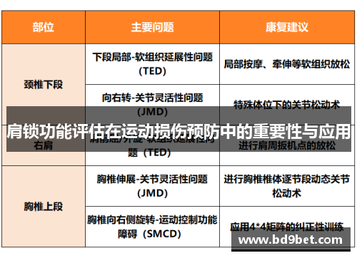 肩锁功能评估在运动损伤预防中的重要性与应用